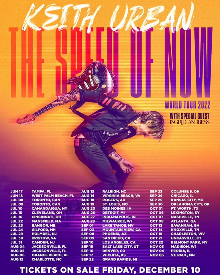Keith Urban Concert Schedule 2022 Keith Urban Announces The Speed Of Now World Tour 2022 | Ktop-Fm